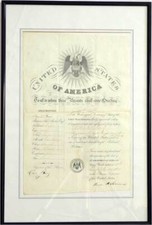 Einbürgerungsurkunde USA 1862