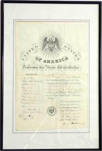 Einbürgerungsurkunde usa 1862 - usa,